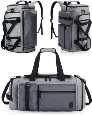BAGSMART Gym Bag for Men, Sports Duffel Bags for Traveling, Weekender Overnight Bag with Shoe Laptop Compartment, Carry on Backpack for Airplanes-Gray
