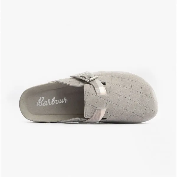 Barbour AINSLEY Womens Suede Mule Slippers Grey