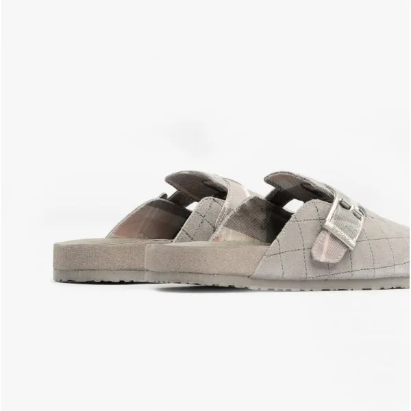 Barbour AINSLEY Womens Suede Mule Slippers Grey