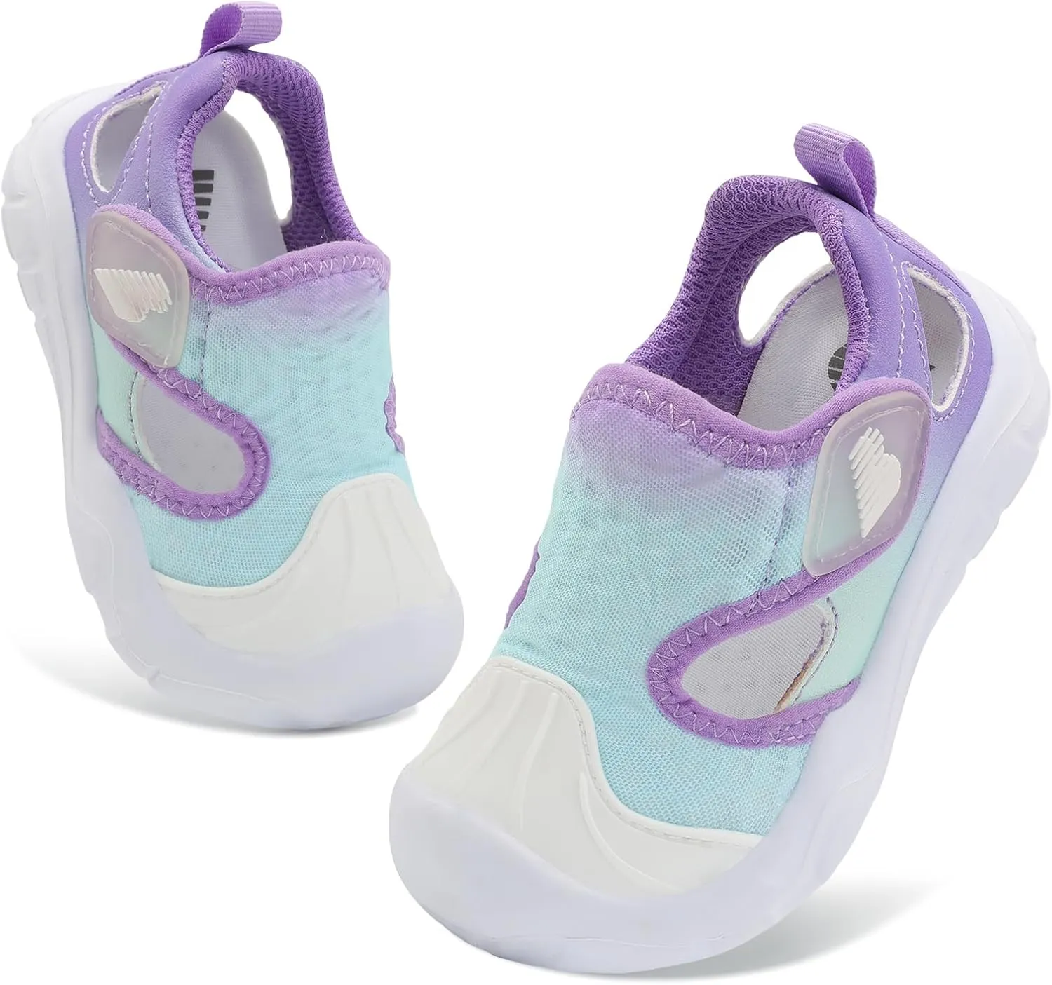 BARERUN Toddler Water Shoes Boys Girls Qucik Dry Breathable Kids Water Shoes Wide Adjustable Instep Water Sandals for Beach Swim Pool Non Slip Flexible Barefoot Sport Aqua Shoes