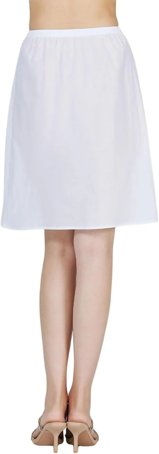 BEAUTELICATE Womens Half Slip 100% Cotton Vintage Underskirt Knee Length Pack of 2