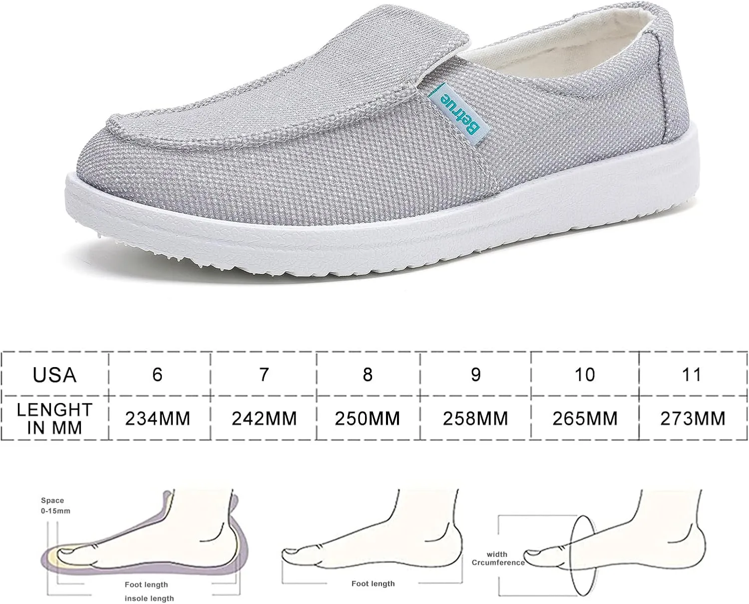 Betrue Lightweight Boat Shoes for Women, Womens Casual Loafers, Womens Slip On Deck Shoes, Breathable Canvas Walking Shoes for Women