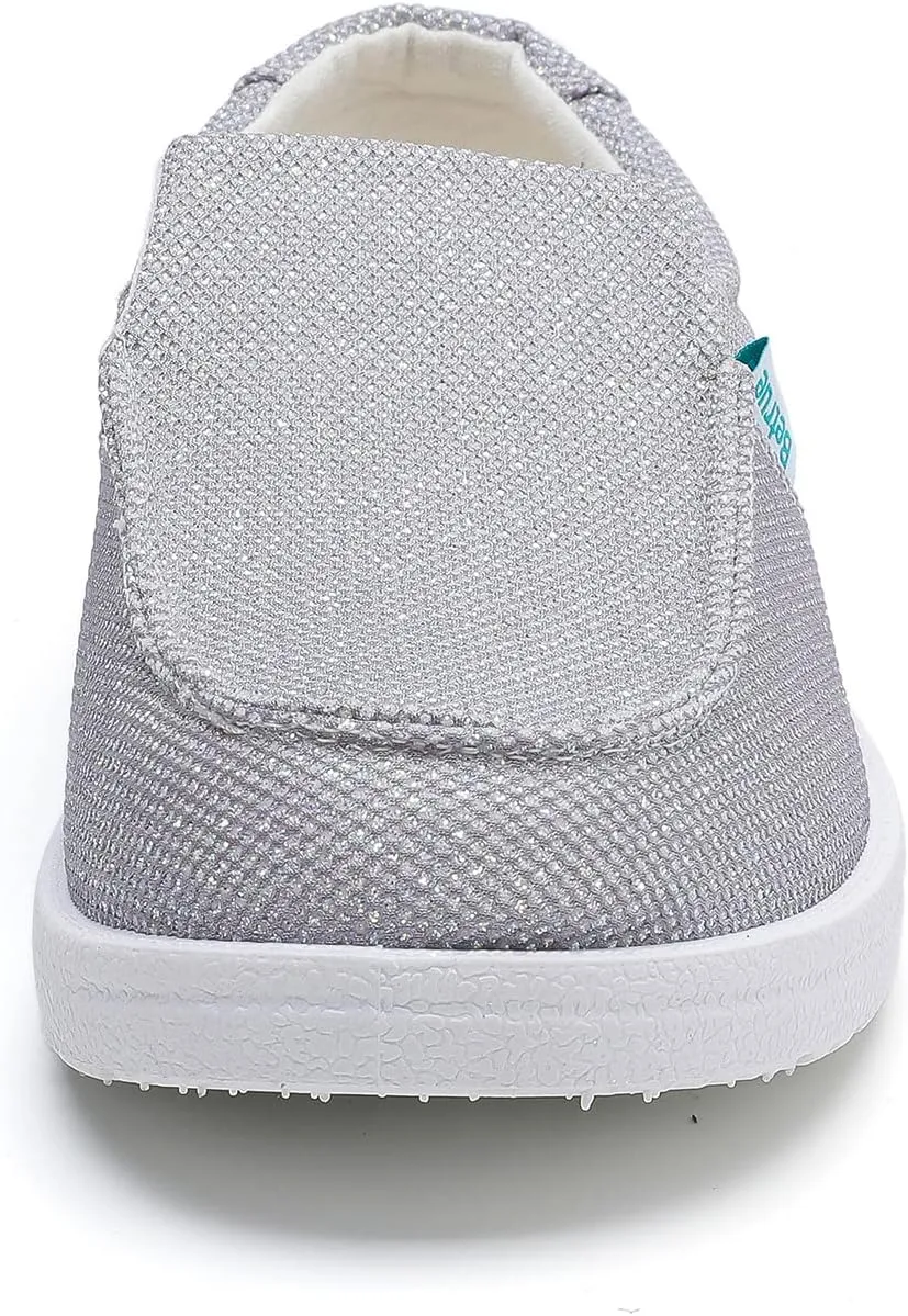 Betrue Lightweight Boat Shoes for Women, Womens Casual Loafers, Womens Slip On Deck Shoes, Breathable Canvas Walking Shoes for Women