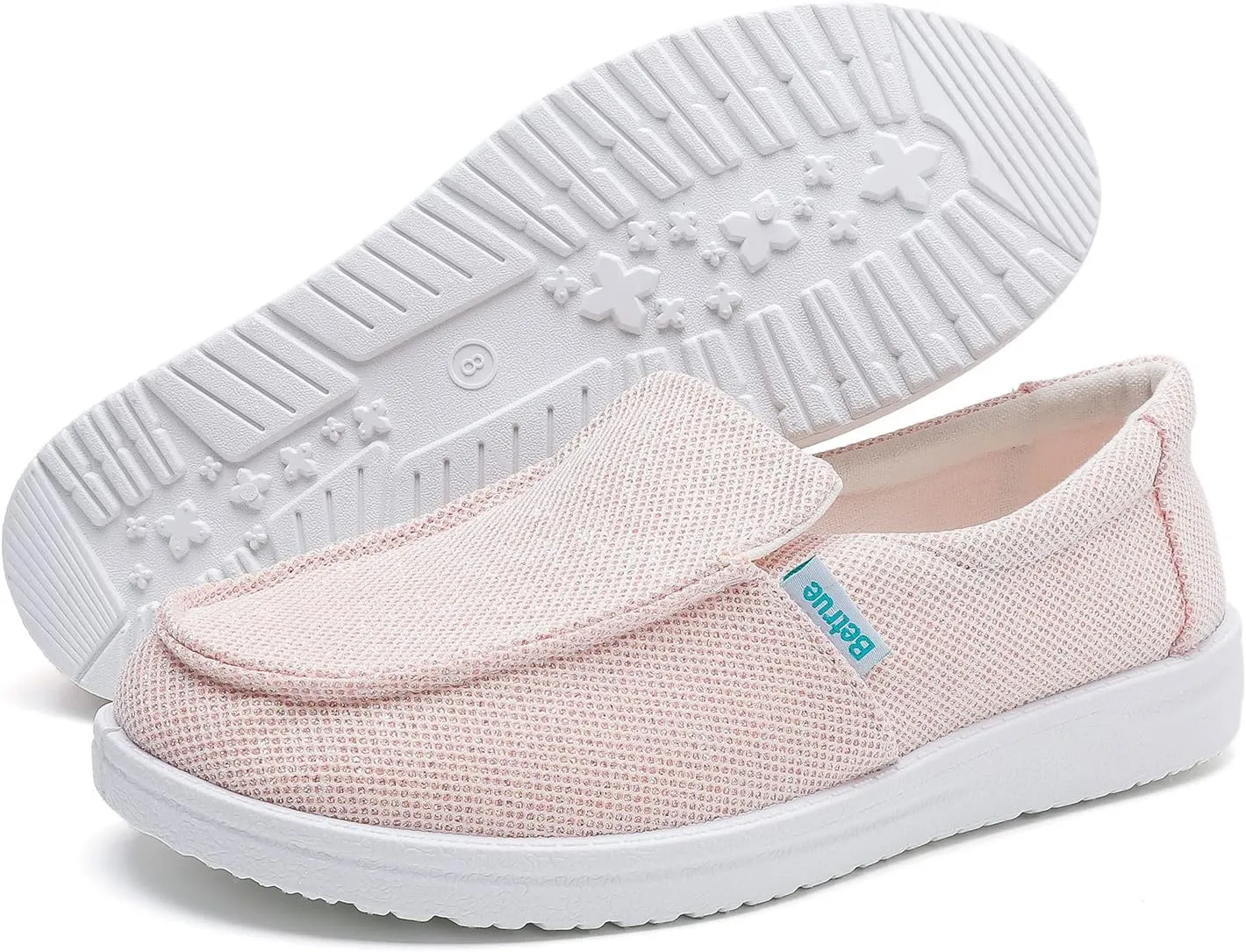 Betrue Lightweight Boat Shoes for Women, Womens Casual Loafers, Womens Slip On Deck Shoes, Breathable Canvas Walking Shoes for Women