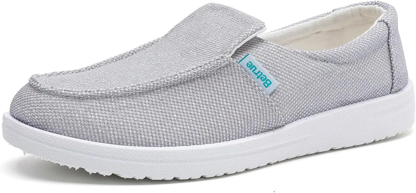 Betrue Lightweight Boat Shoes for Women, Womens Casual Loafers, Womens Slip On Deck Shoes, Breathable Canvas Walking Shoes for Women