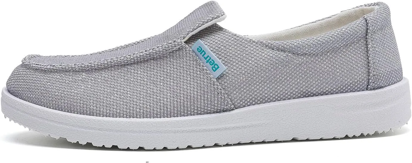 Betrue Lightweight Boat Shoes for Women, Womens Casual Loafers, Womens Slip On Deck Shoes, Breathable Canvas Walking Shoes for Women