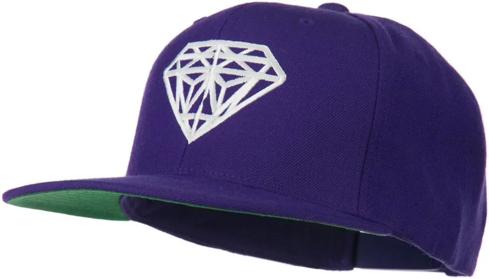 Big Diamond Embroidered Flat Bill Cap