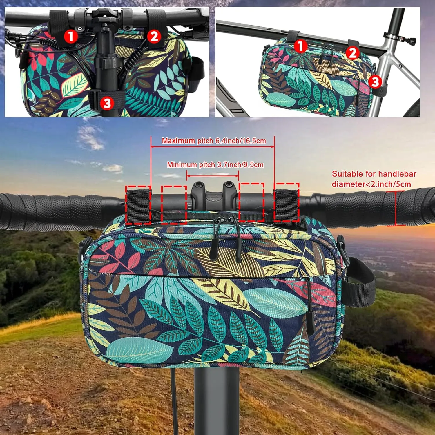 Bike Bags for Bicycles, Waterproof Bike Handlebar Bag Bicycle Front Bag Shoulder Bag Storage Bag with Shoulder Strap, Road Mountain Bike Cycling Accessories