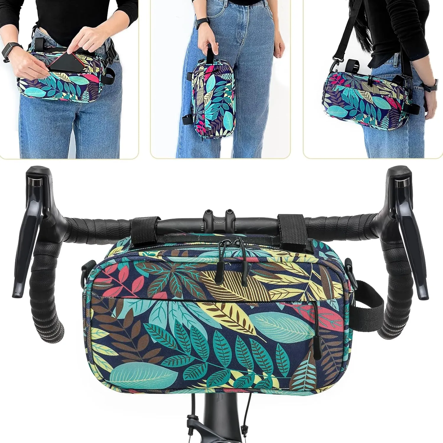 Bike Bags for Bicycles, Waterproof Bike Handlebar Bag Bicycle Front Bag Shoulder Bag Storage Bag with Shoulder Strap, Road Mountain Bike Cycling Accessories