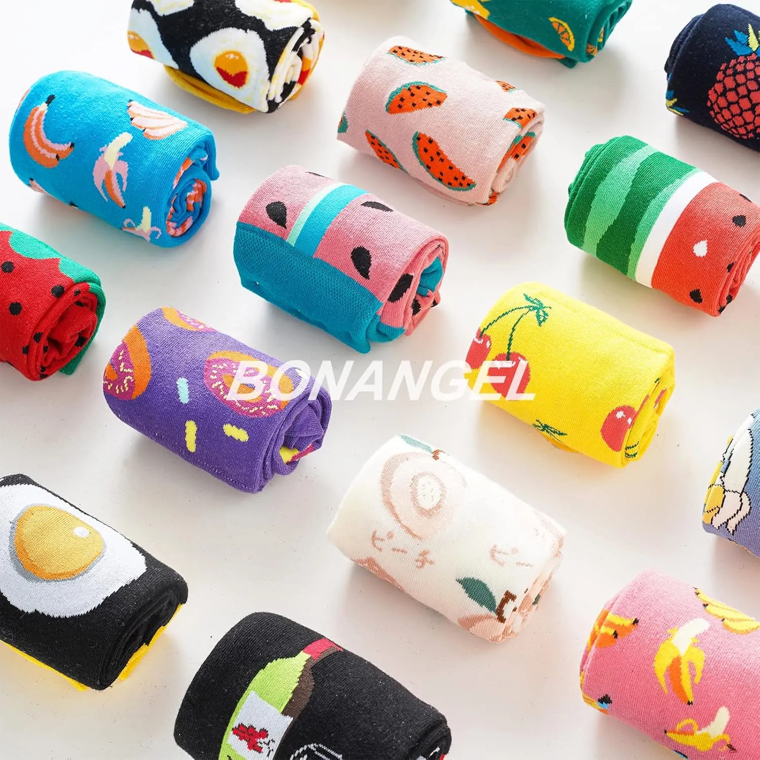 BONANGEL Women's Girls Novelty Funny Crew Socks,Crazy Cute Animal Food Design Socks Cotton,Girl's Gift