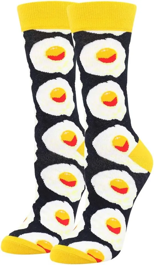 BONANGEL Women's Girls Novelty Funny Crew Socks,Crazy Cute Animal Food Design Socks Cotton,Girl's Gift