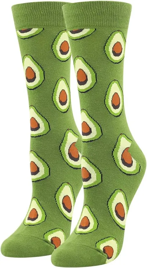 BONANGEL Women's Girls Novelty Funny Crew Socks,Crazy Cute Animal Food Design Socks Cotton,Girl's Gift