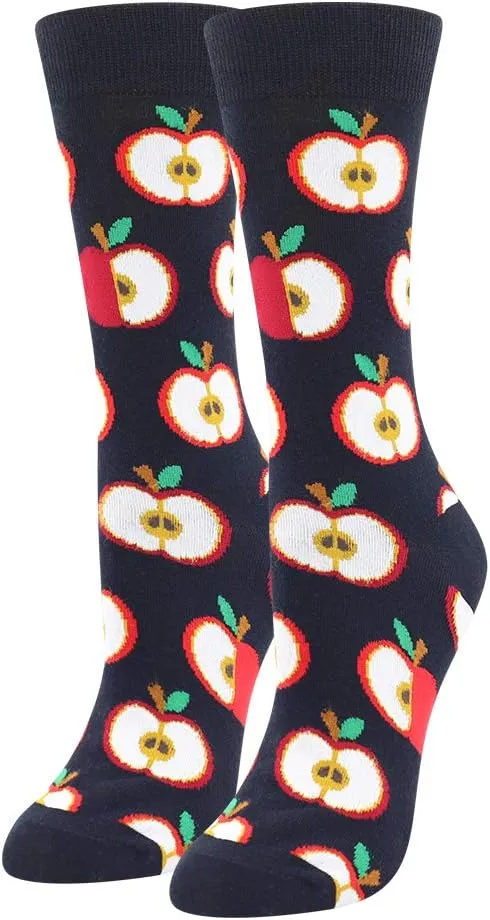 BONANGEL Women's Girls Novelty Funny Crew Socks,Crazy Cute Animal Food Design Socks Cotton,Girl's Gift