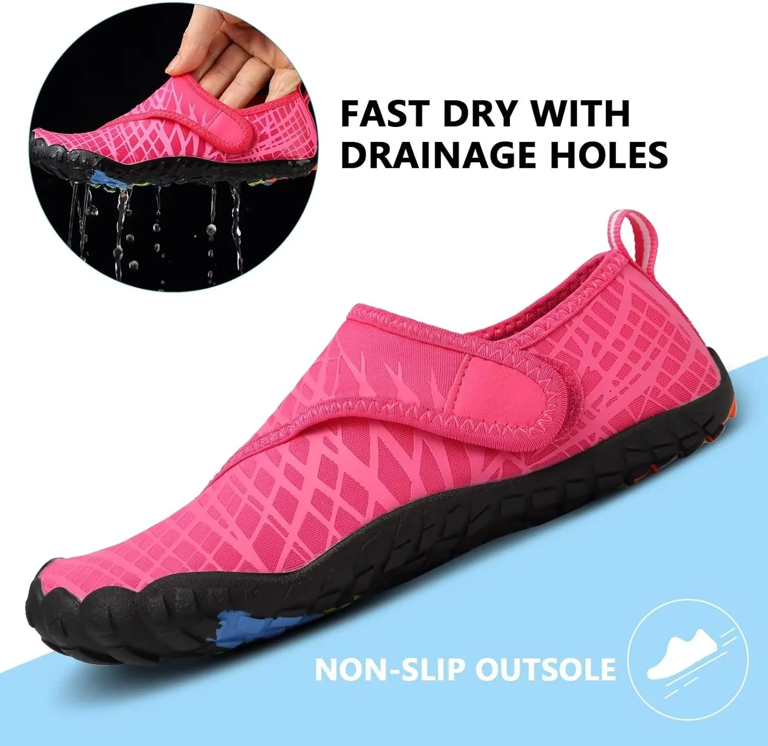 Boys & Girls Water Shoes Lightweight Comfort Sole Easy Walking Athletic Slip on Aqua 5 Toe Sock(Toddler/Little Kid/Big Kid)