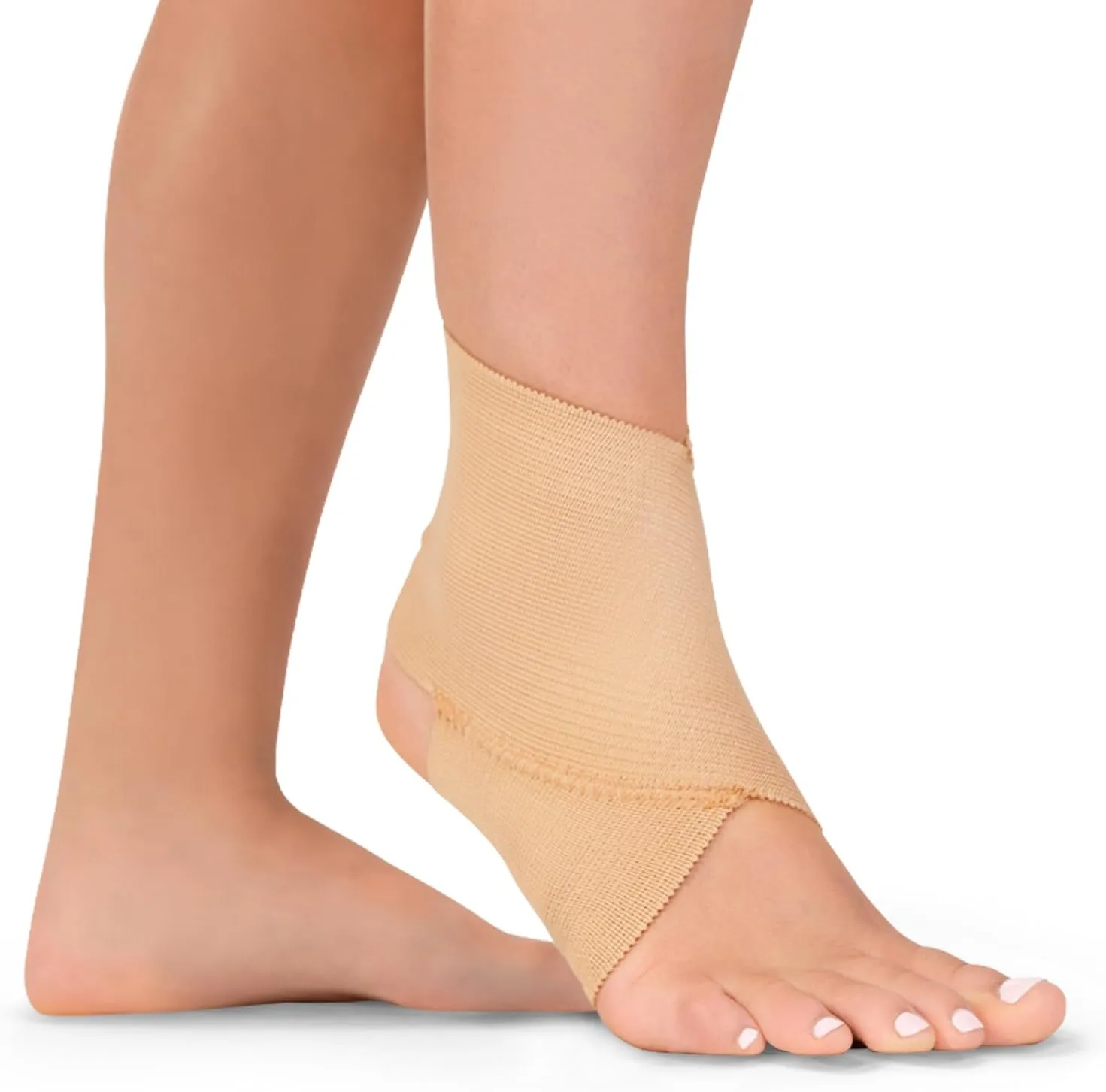BraceAbility Elastic Ankle Support Brace - Lightweight Slip-on Compression Sleeve for Gymnastics, Dance, Sports, Running, and Sprained Foot Swelling (2XL)