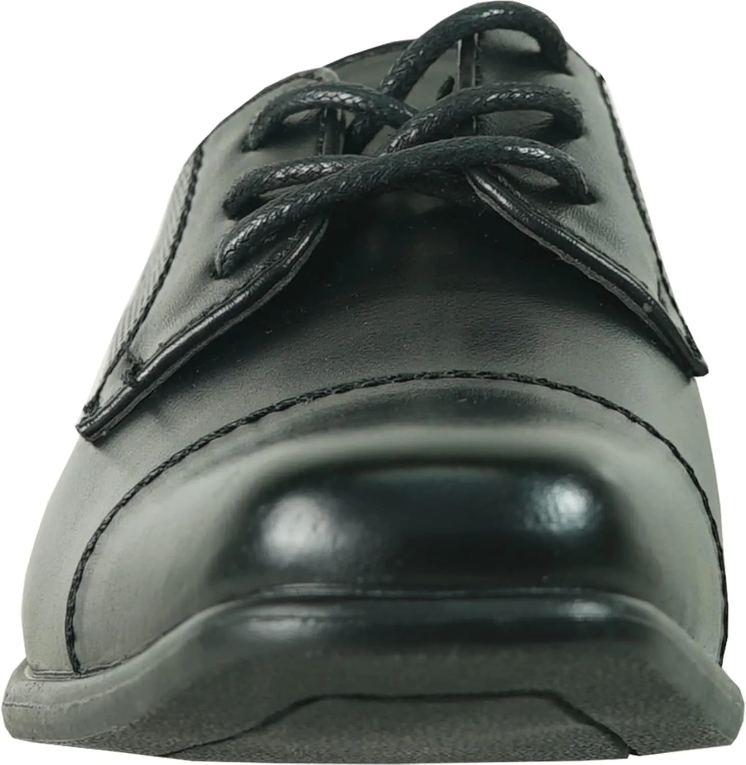 bravo! Boy Dress Shoe King Lace-up Oxford Plain Toe or Cap Toe Leather Sock for School Uniform Formal Event Size from Toddler to Youth Black Brown Cognac