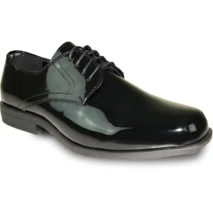 Bravo Men's Classic Formal Shiny Patent Tuxedo Shoe - Black
