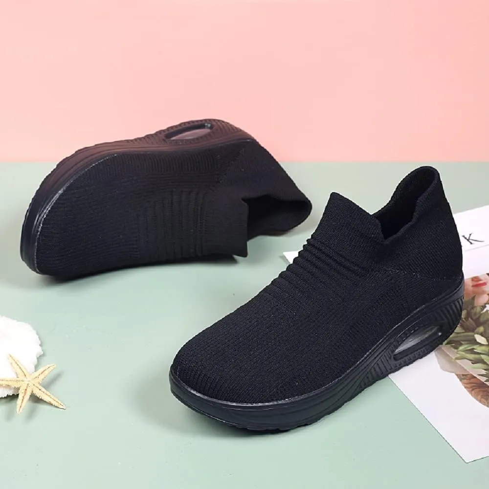 Breathable Casual Air Cushion Slip-On Orthopedic Diabetic Walking Shoes, Women's Walking Shoes Sock Sneakers