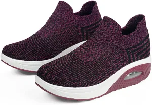 Breathable Casual Air Cushion Slip-On Orthopedic Diabetic Walking Shoes, Women's Walking Shoes Sock Sneakers