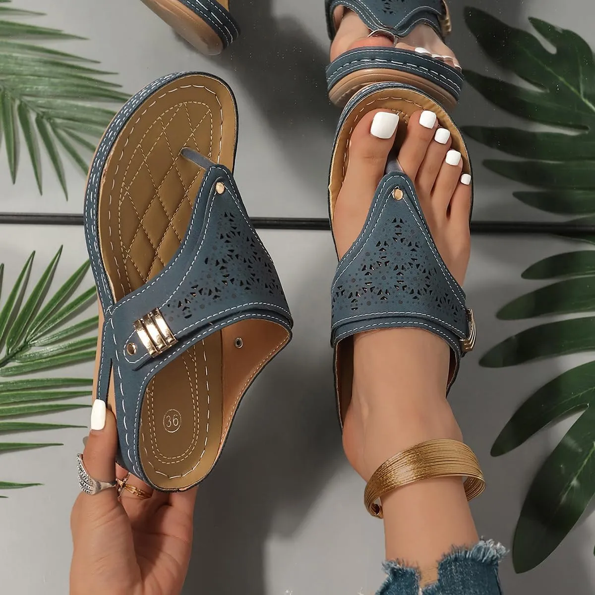 Breathable Mesh Sports Sandals with Non-slip Sole, Comfy Orthopedic Women’s Open Toe Beach Casual Walking Shoe