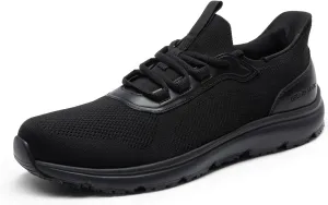 Bruno Marc Men's Hands Free Non Slip Work Shoes, Water Resistance Restaurant Slip on Food Service Sneakers