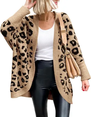 BTFBM Womens Cardigan Sweaters Long Sleeve Open Front Cardigans Fall Fashion Loose Knit Printed Outwear Spring Coats