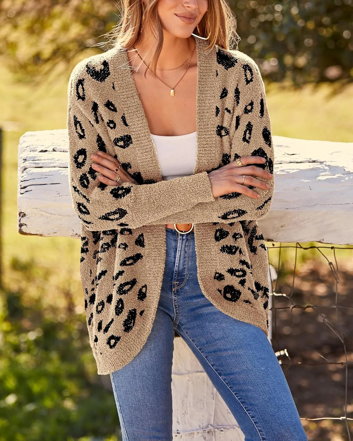 BTFBM Womens Cardigan Sweaters Long Sleeve Open Front Cardigans Fall Fashion Loose Knit Printed Outwear Spring Coats