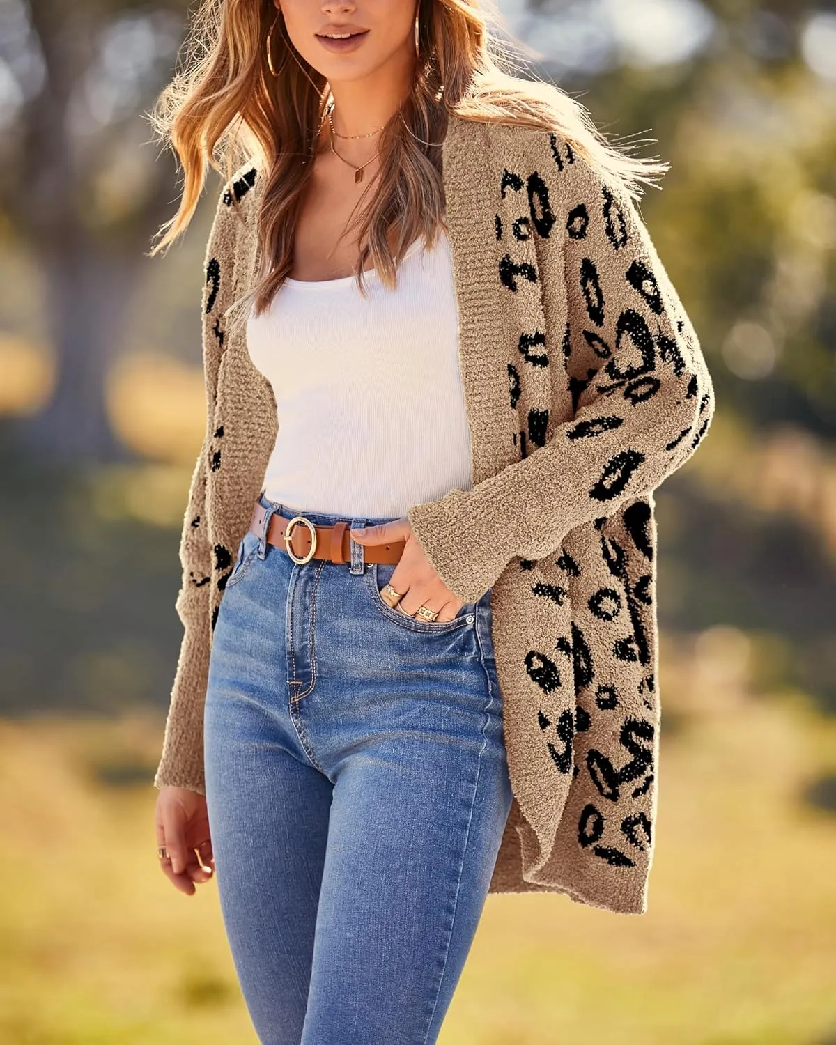 BTFBM Womens Cardigan Sweaters Long Sleeve Open Front Cardigans Fall Fashion Loose Knit Printed Outwear Spring Coats