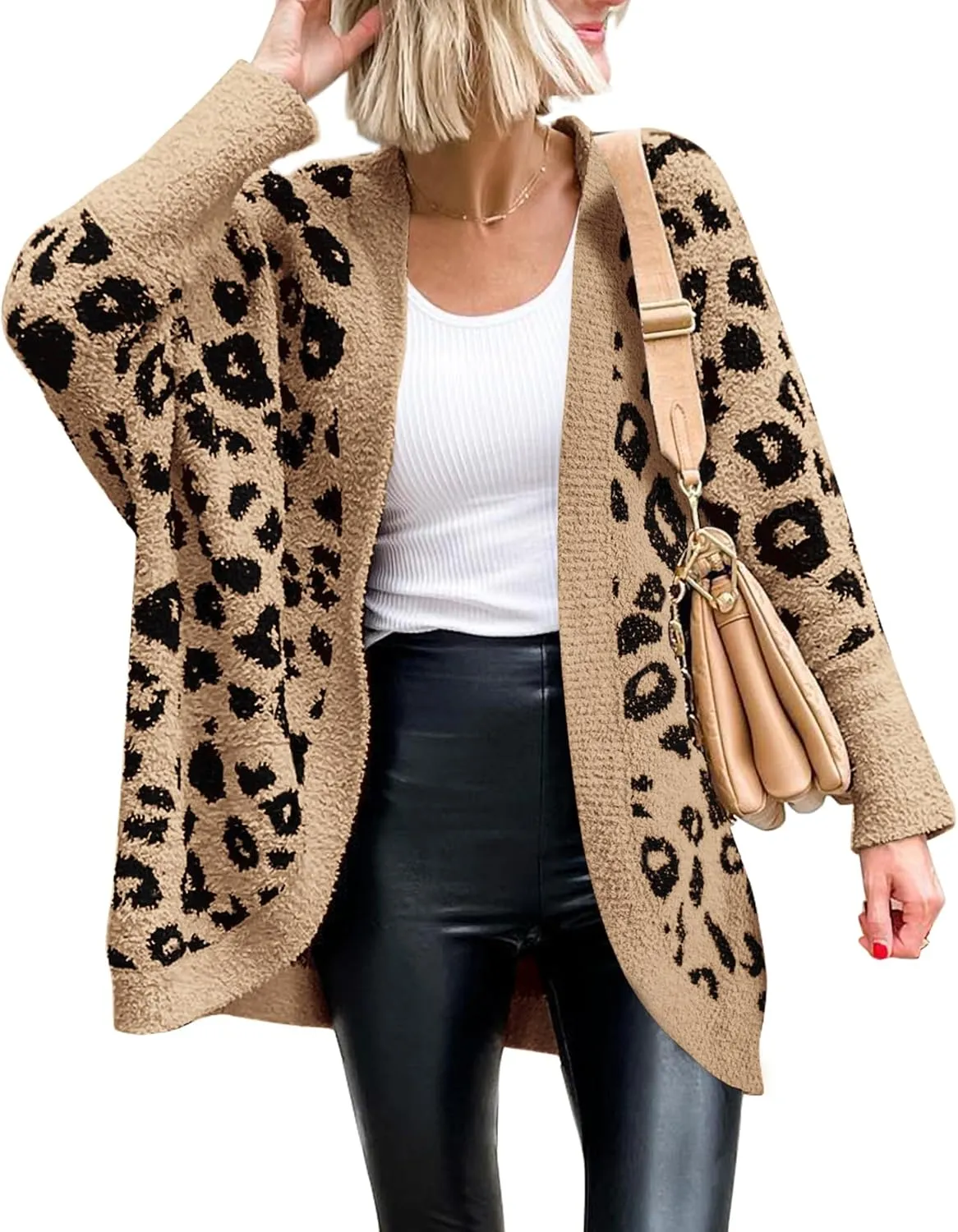BTFBM Womens Cardigan Sweaters Long Sleeve Open Front Cardigans Fall Fashion Loose Knit Printed Outwear Spring Coats
