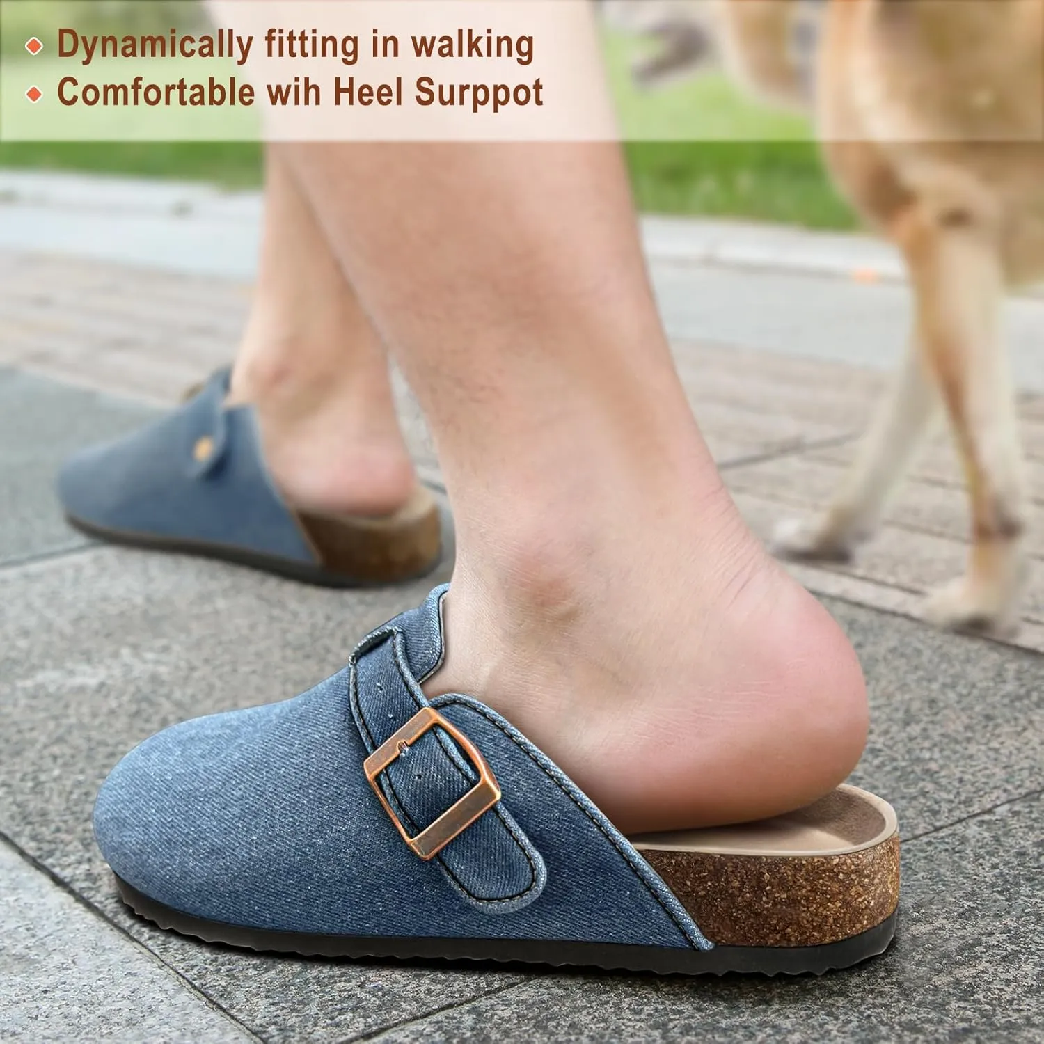 BULLIANT Comfort Clogs Slippers Sandals Nurse Work Shoes Unisex for Men Women with Cushioned Cork-Footbed