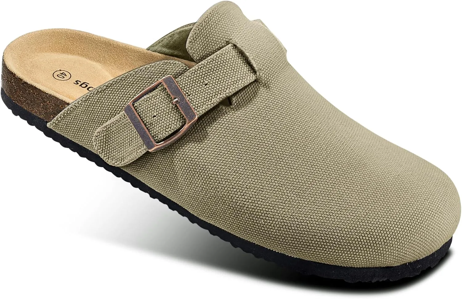 BULLIANT Men Clogs Mules Sandals Slippers Nurse Shoes Unisex-Suede Upper Cushioned Cork-Footbed