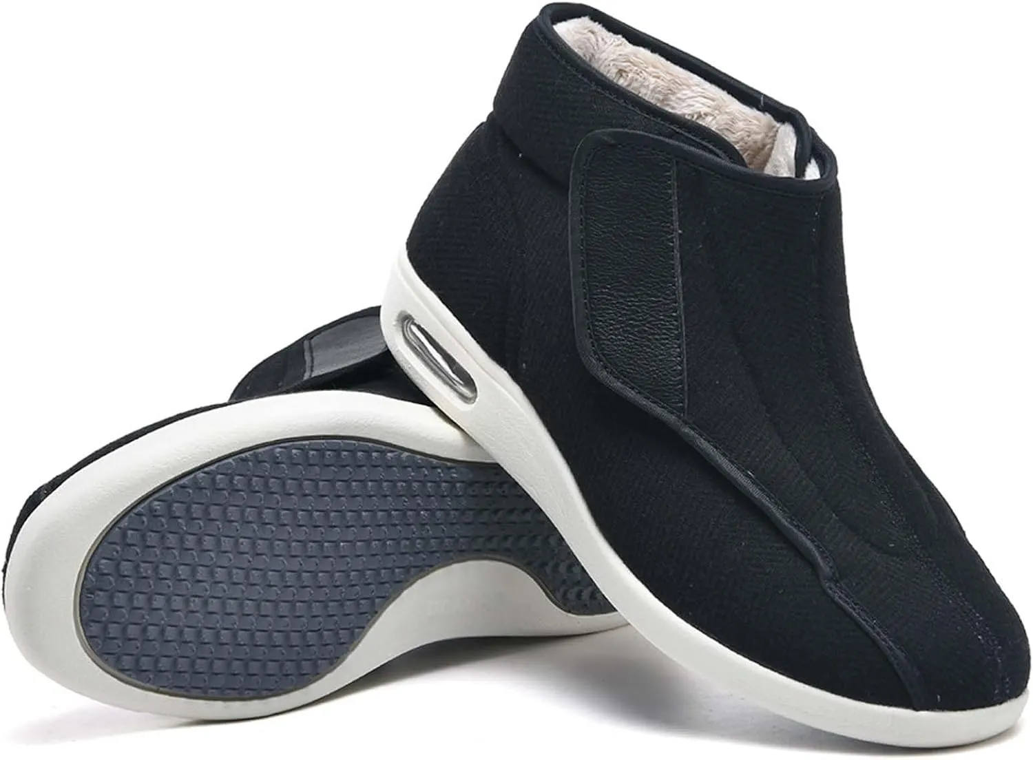 bumuam Women Wide Width Elderly Shoes,Adjustable Diabetic Shoes Easy to Slip On Wide Widths Shoes Orthopedic Edema Boots for Seniors Swollen Feet