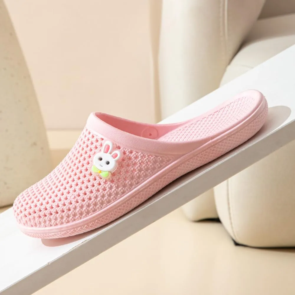 Bunny Slippers Bathroom Slippers Cave Flip-flops Flat Top Slippers Female Soft Sole Non-slip Indoor and Outdoor Wear Casual