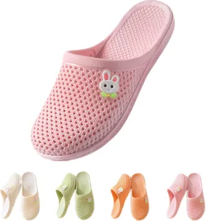 Bunny Slippers Bathroom Slippers Cave Flip-flops Flat Top Slippers Female Soft Sole Non-slip Indoor and Outdoor Wear Casual