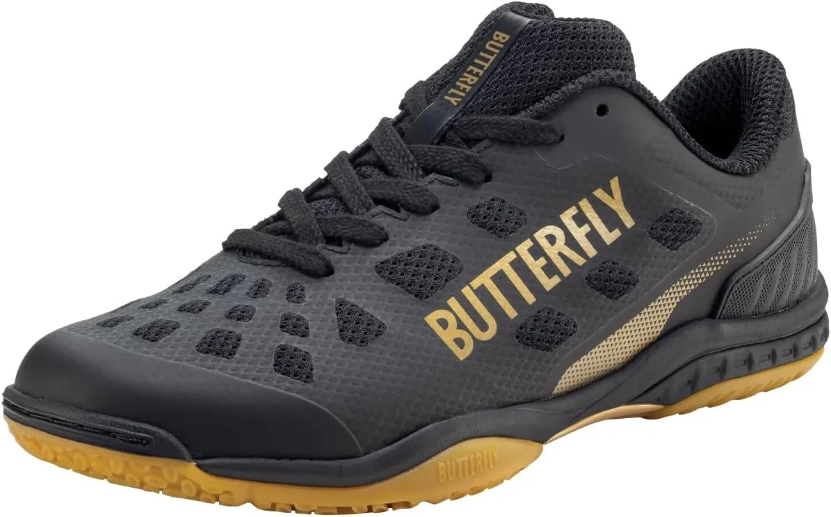 Butterfly Lezoline Levalis Shoes: Performance Table Tennis Shoes, Enhanced Comfort and Fit, Soft Breathable Mesh Upper, Shock Absorption, High Grip, Footwork Support