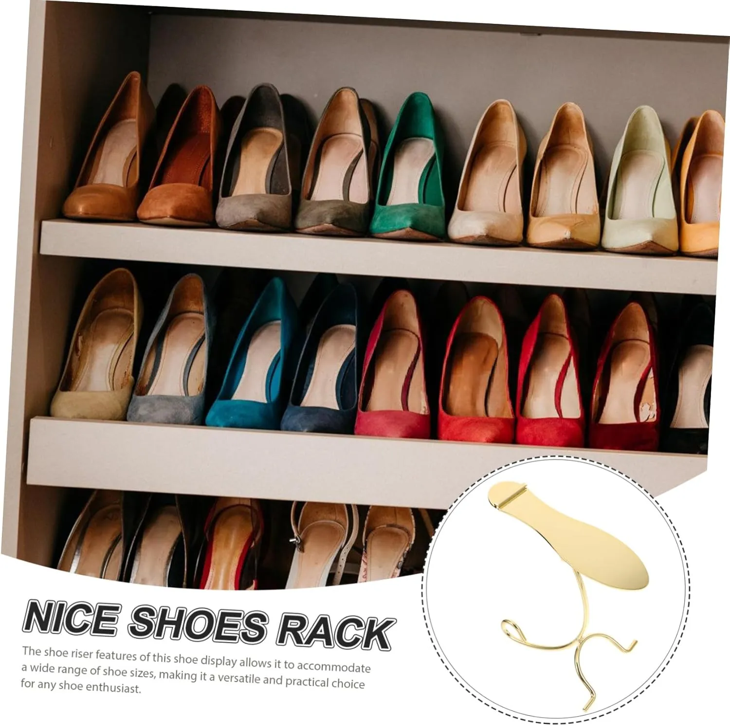 Cabilock Metal Shoe Display Stand Compact High Heel Riser for Store Home Space Saving Shoe Holder for Neat Presentation