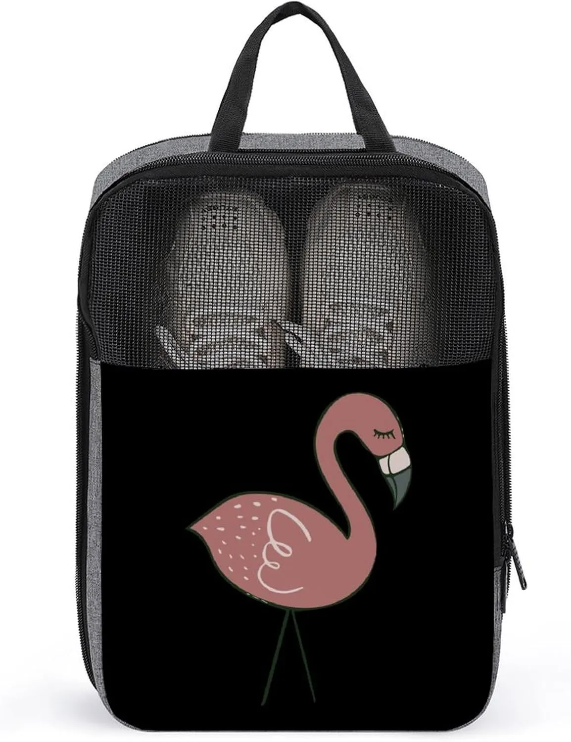 Campsite Flamingos Shoe Bags for Travel Portable Shoe Storage Organizer Large Shoe Pouch with Handle Gym Sport Must Have