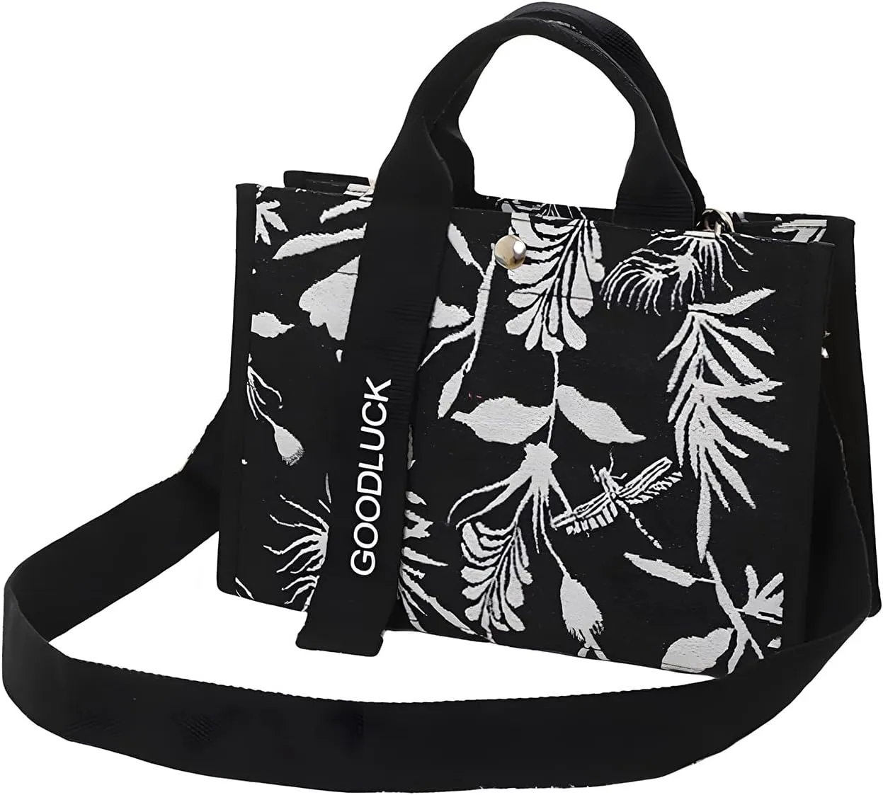 Canvas Crossbody Shoulder Bag for Women, Sling Tote with Handles & Removable Strap, Fanny Pack Travel Handbag