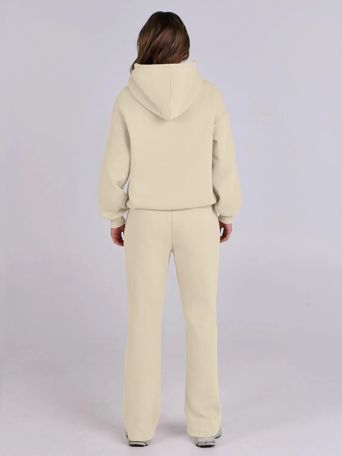 Caracilia Women's 2 Piece Outfits Sweatsuit Sets Oversized Hoodies Wide Leg Sweatpant Tracksuit 2024 Fall Matching Lounge Set