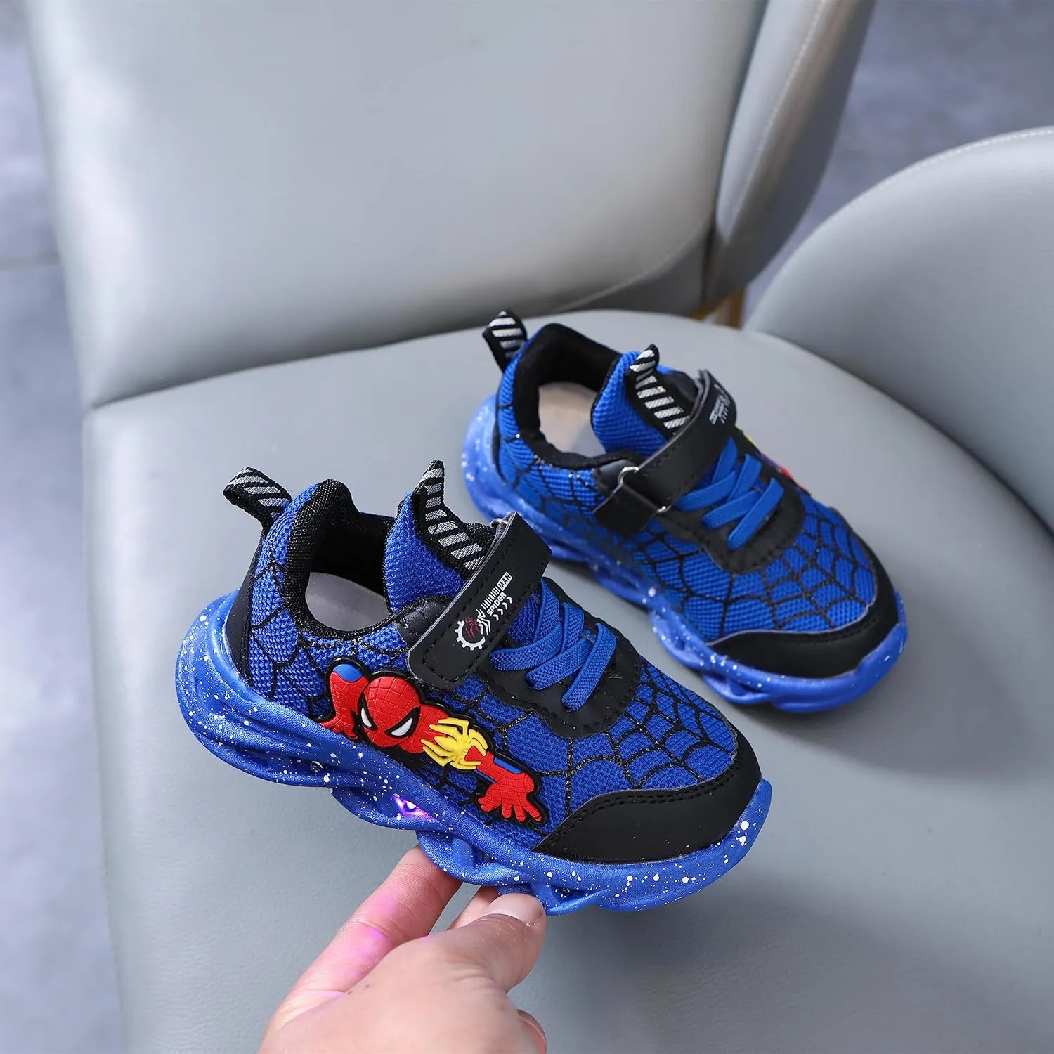Cartoon LED Illuminated Sneakers for Outdoor Sports and Running with Breathable Design