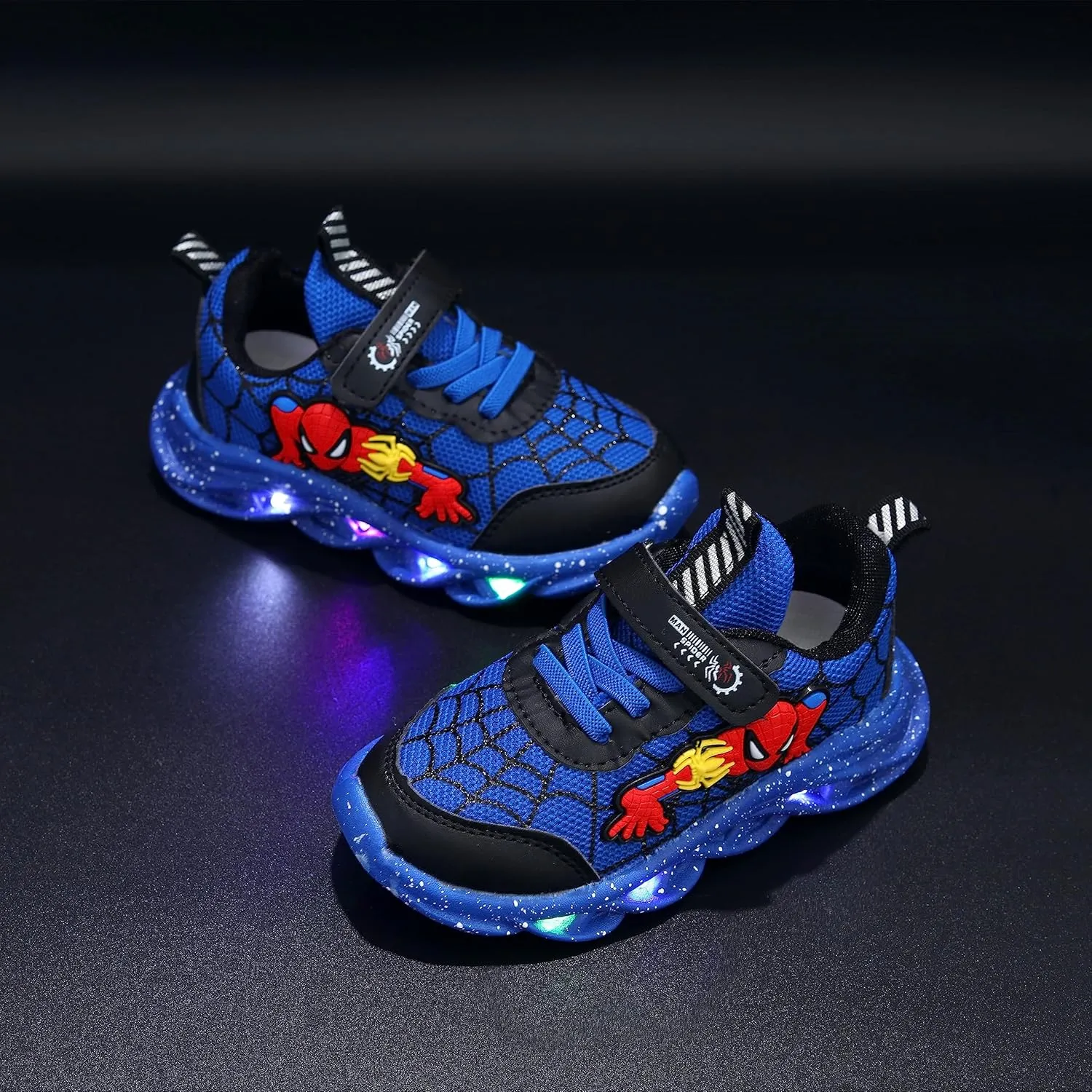 Cartoon LED Illuminated Sneakers for Outdoor Sports and Running with Breathable Design
