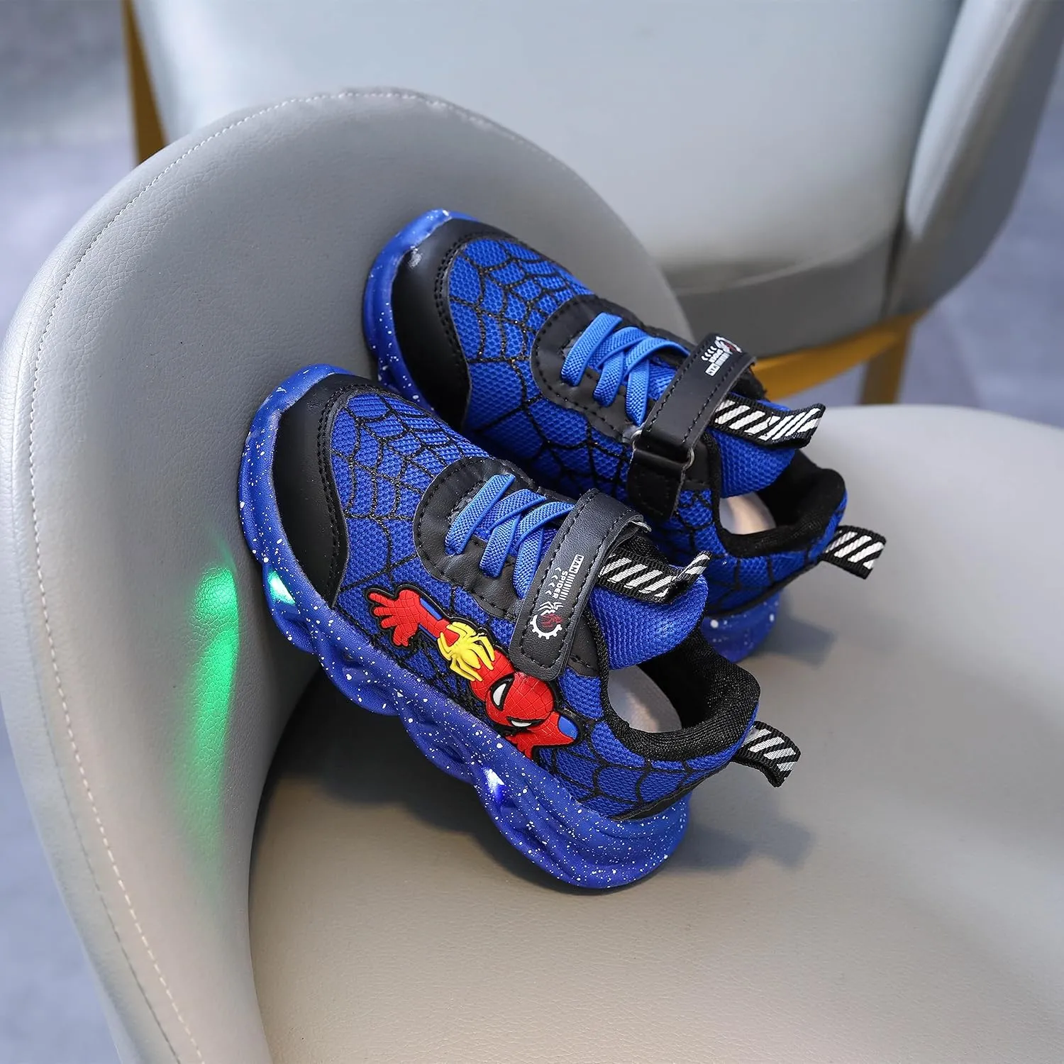 Cartoon LED Illuminated Sneakers for Outdoor Sports and Running with Breathable Design