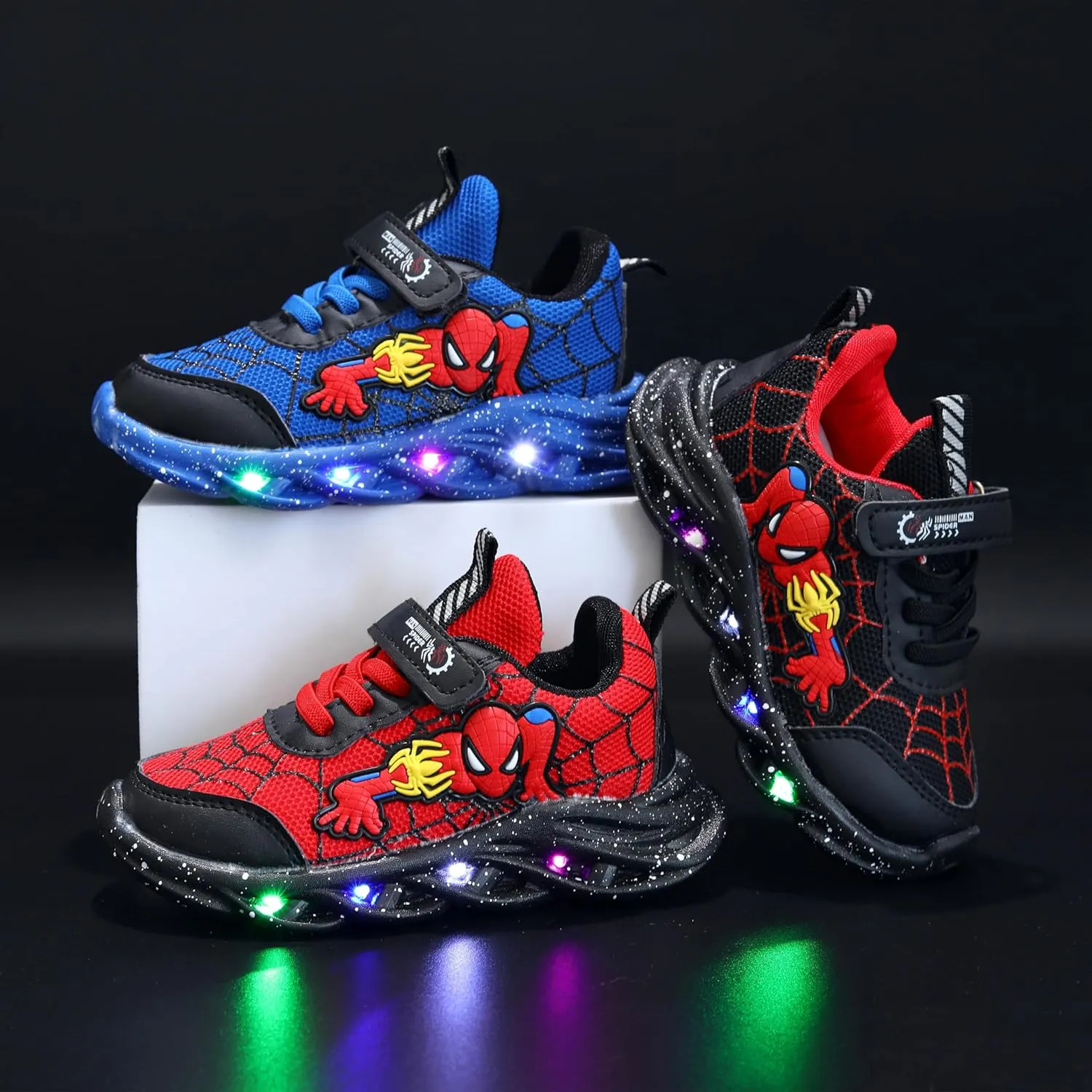 Cartoon LED Illuminated Sneakers for Outdoor Sports and Running with Breathable Design