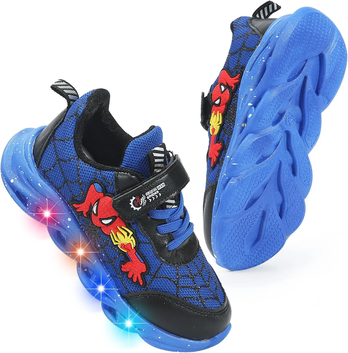 Cartoon LED Illuminated Sneakers for Outdoor Sports and Running with Breathable Design