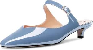 Castamere Women Low Kitten Heel Square Toe Slip-on Pumps Wedding Dress 1.2 Inches Heels