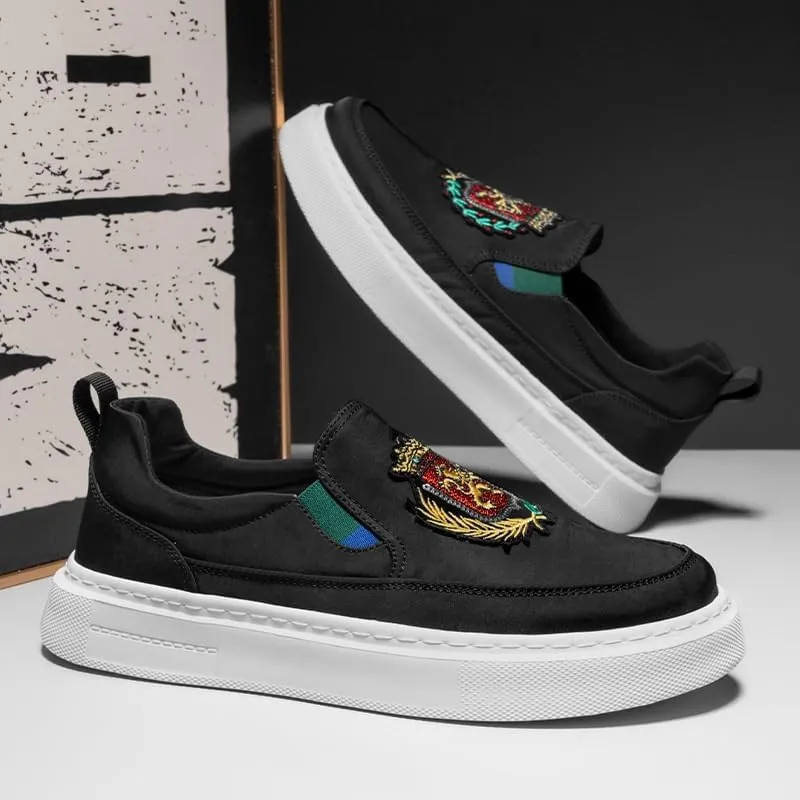 Casual Comfort Men's Slip-On Canvas Shoes - Flexible Design for Natural Movement, Durable for Daily Wear & Tear