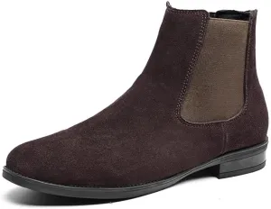 Chelsea Boots For Men Solid Color Suede Vamp Elastic Band Anti-slip Slip Waterproof Non Slip Work Classic Pull On