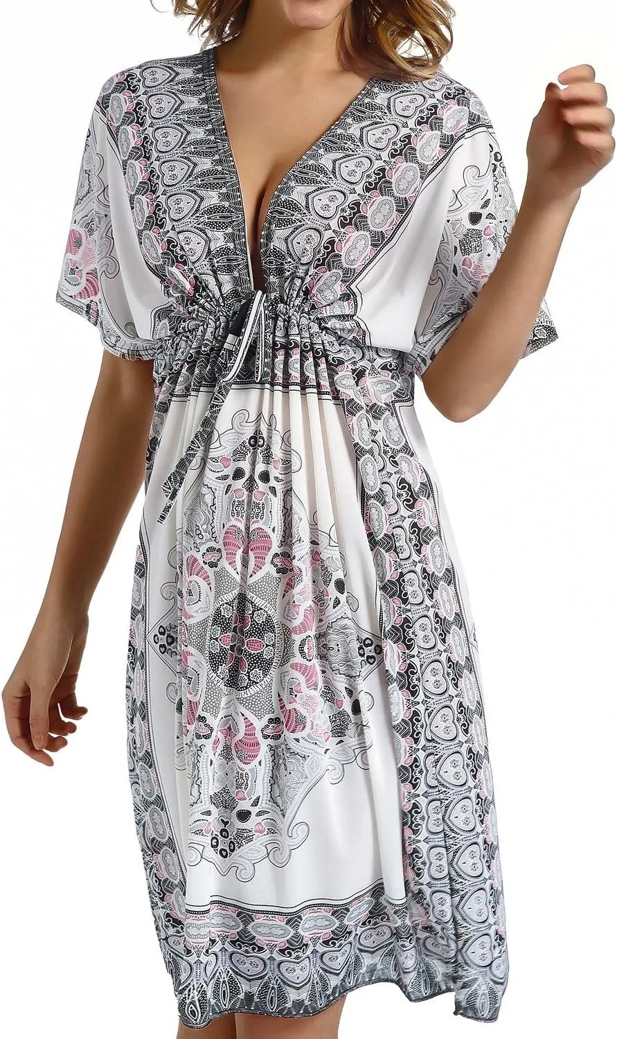 CHERRY CAT Women Cover Ups Swimsuit Casual Loose Beach Dress