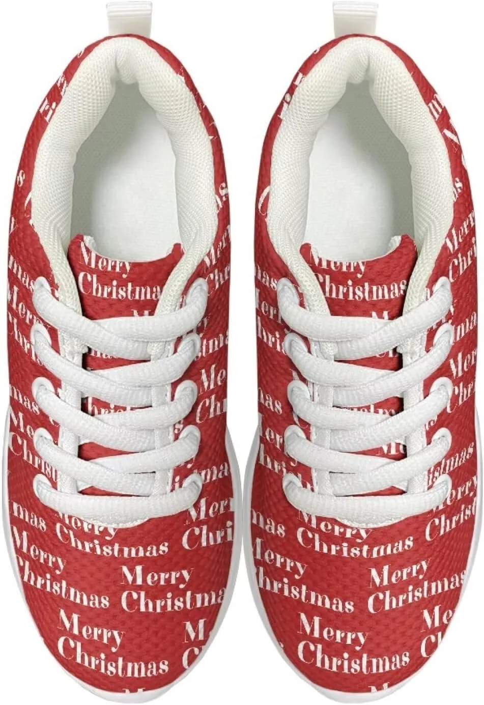 Children's Christmas Sneaker Cozy Lightweight Breathable Anti-Skid Hiking Shoes for Big Kids Athletic Lace-Up Walking Sneaker for Litter Kids US 11.5-3