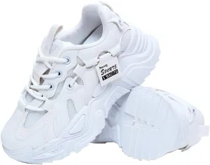 Chunky Sneakers for Women,Anti Slip Fashionable Retro Height Increasing Lace up Shoes,Breathable Verastile Casual Style